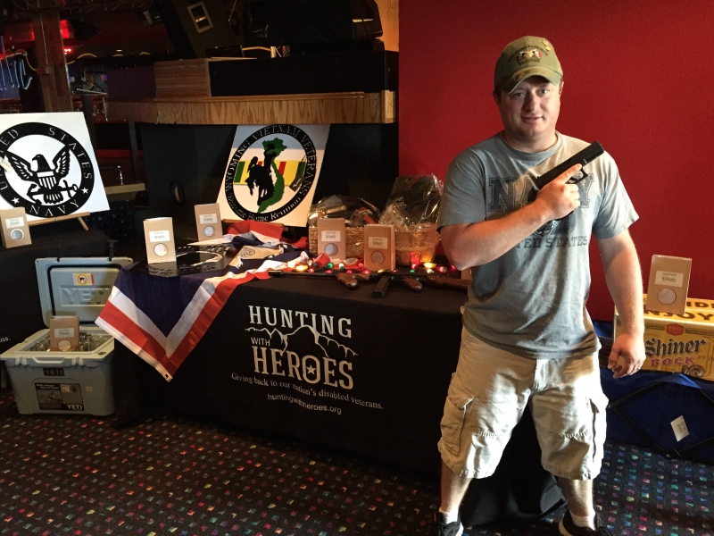 2015 US Navy Veteran, Jeff Campbell, at fundraiser hosted by Vietnam Veteran Motorcycle Club