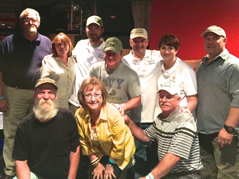 2015 Hunting with Heroes team Curly Currah, Mary Campbell, Jim Campbell, Steve Sasser, Kathy Sasser, Colton Sasser, Jeff Campbell, Dan Currah, Nelda Currah and Ron Nading