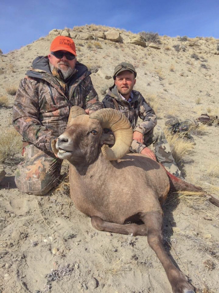 2016 Hero Doug Bassford Big Horn Sheep with guide Cody Brown, Wind River Backcountry Outfitters