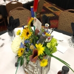Flowers by Nate's. Hand made flower boxes by Brush 44 Designs