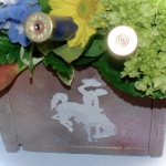 Flowers by Nate's. Hand made flower boxes by Brush 44 Designs